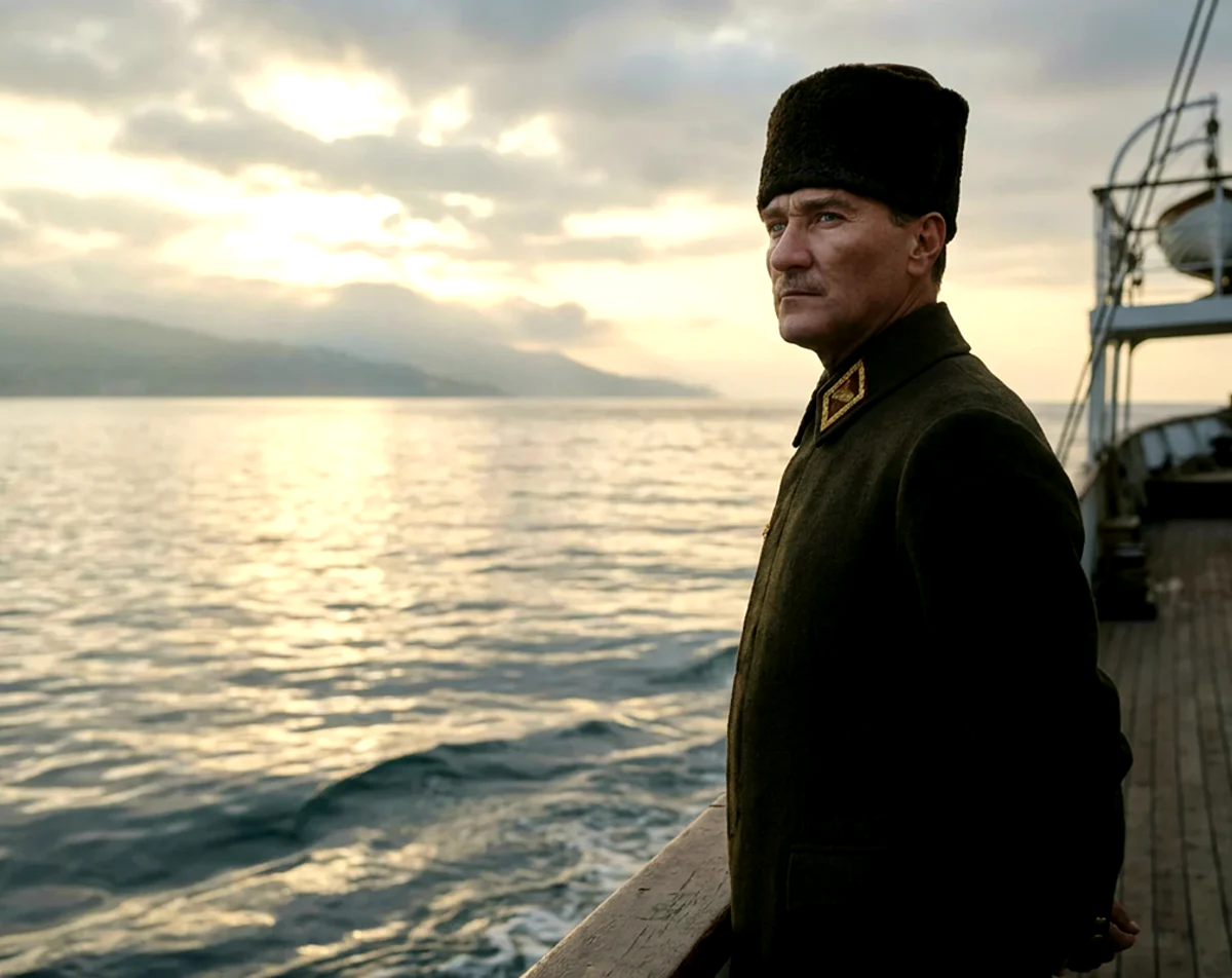İmza Serisi — Mustafa Kemal Atatürk'ün denize bakan portresi
