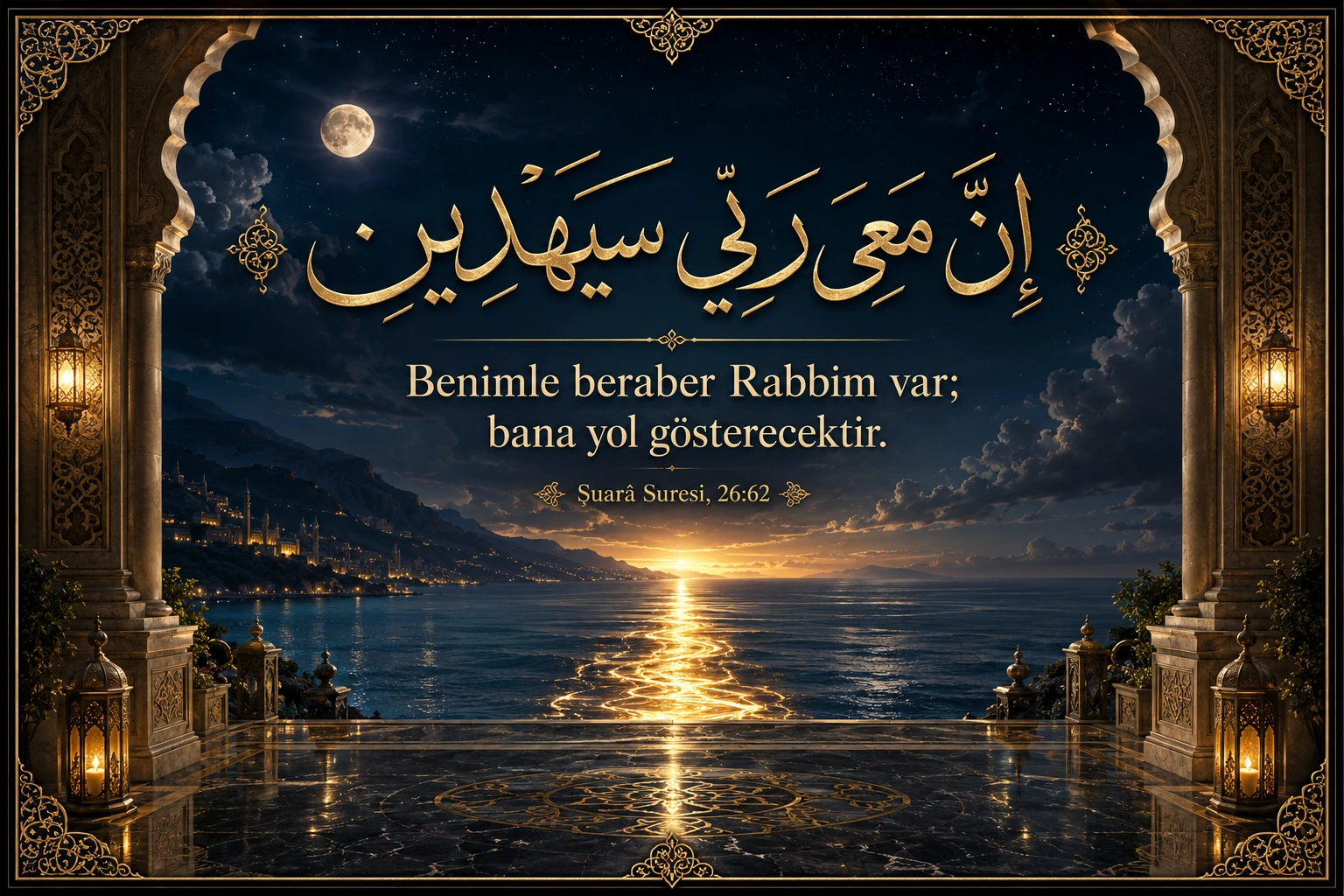 Yolumu Gösteren Rabbim — Maneviyat cam tablo