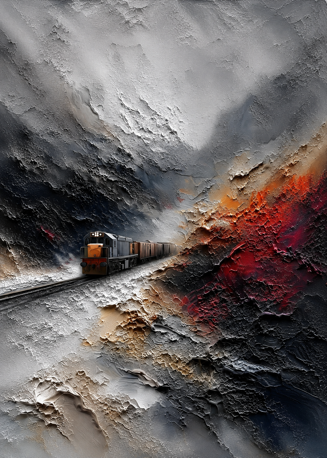 Kızıl Geçit — Modern Sanat cam tablo