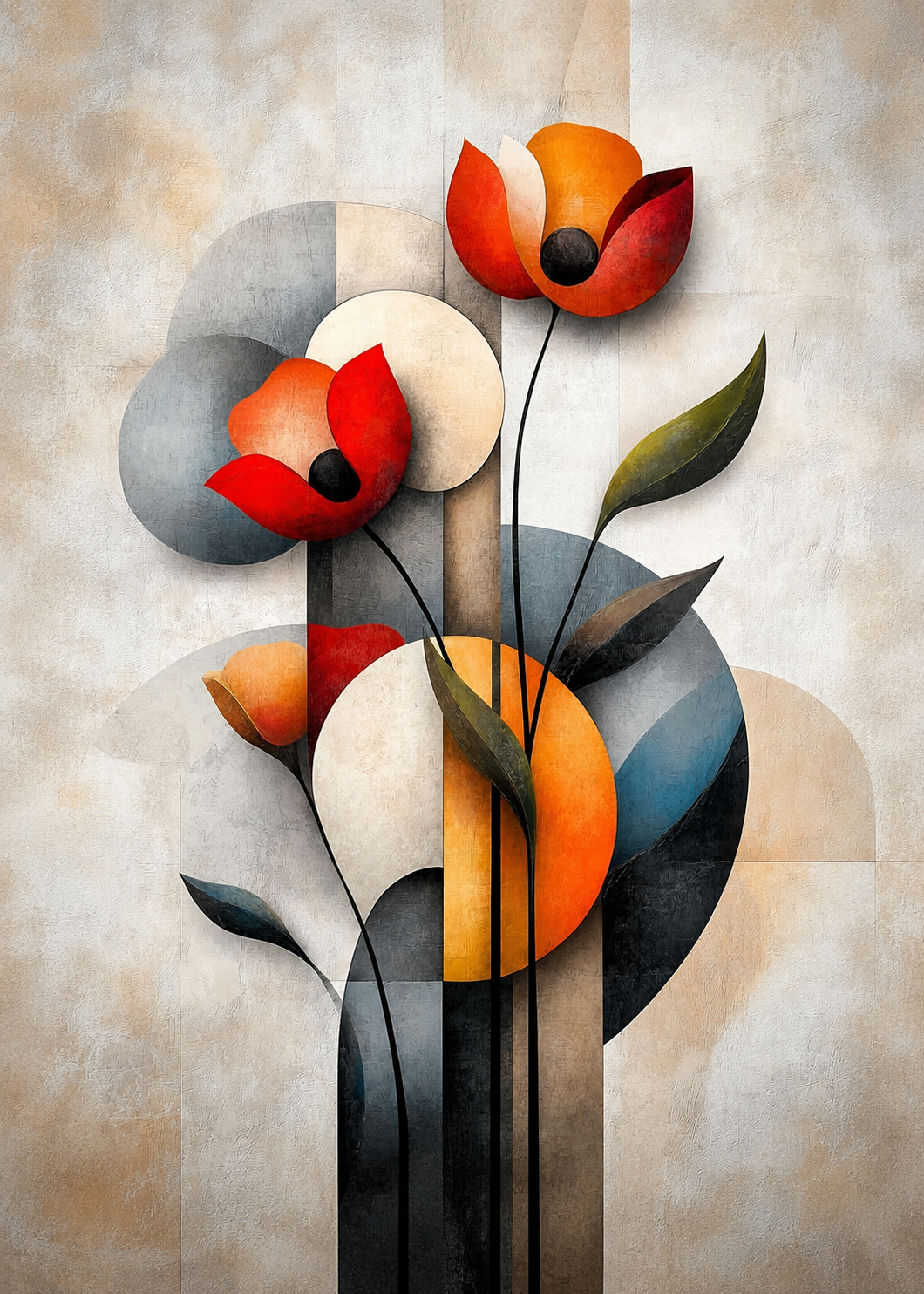 Kızıl Bahçe — Modern Sanat cam tablo