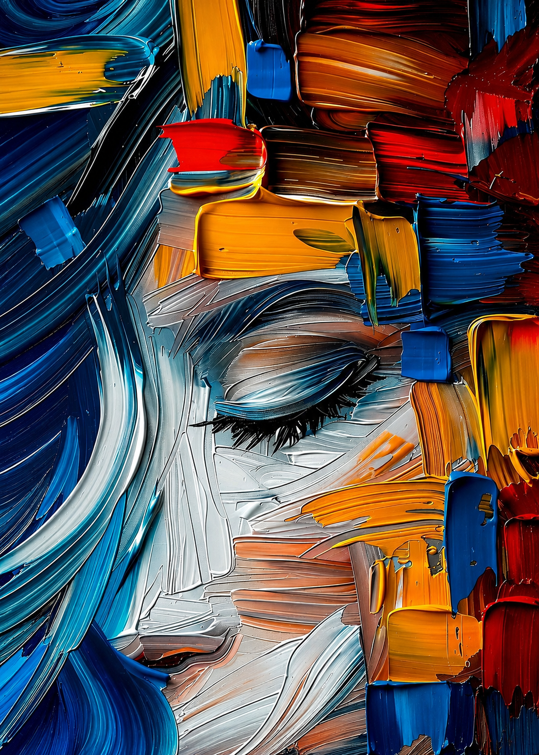 Renklerin Yüzü — Modern Sanat cam tablo