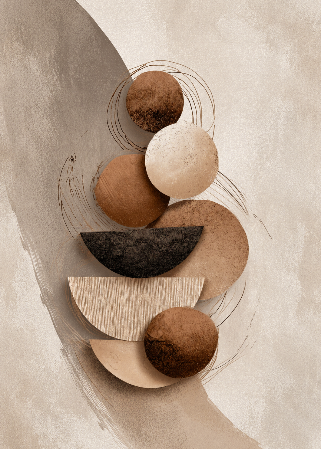 Dengenin Taşları — Modern Sanat cam tablo