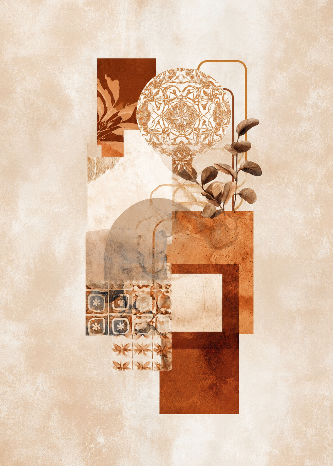 Kadim İzler — Modern Sanat cam tablo