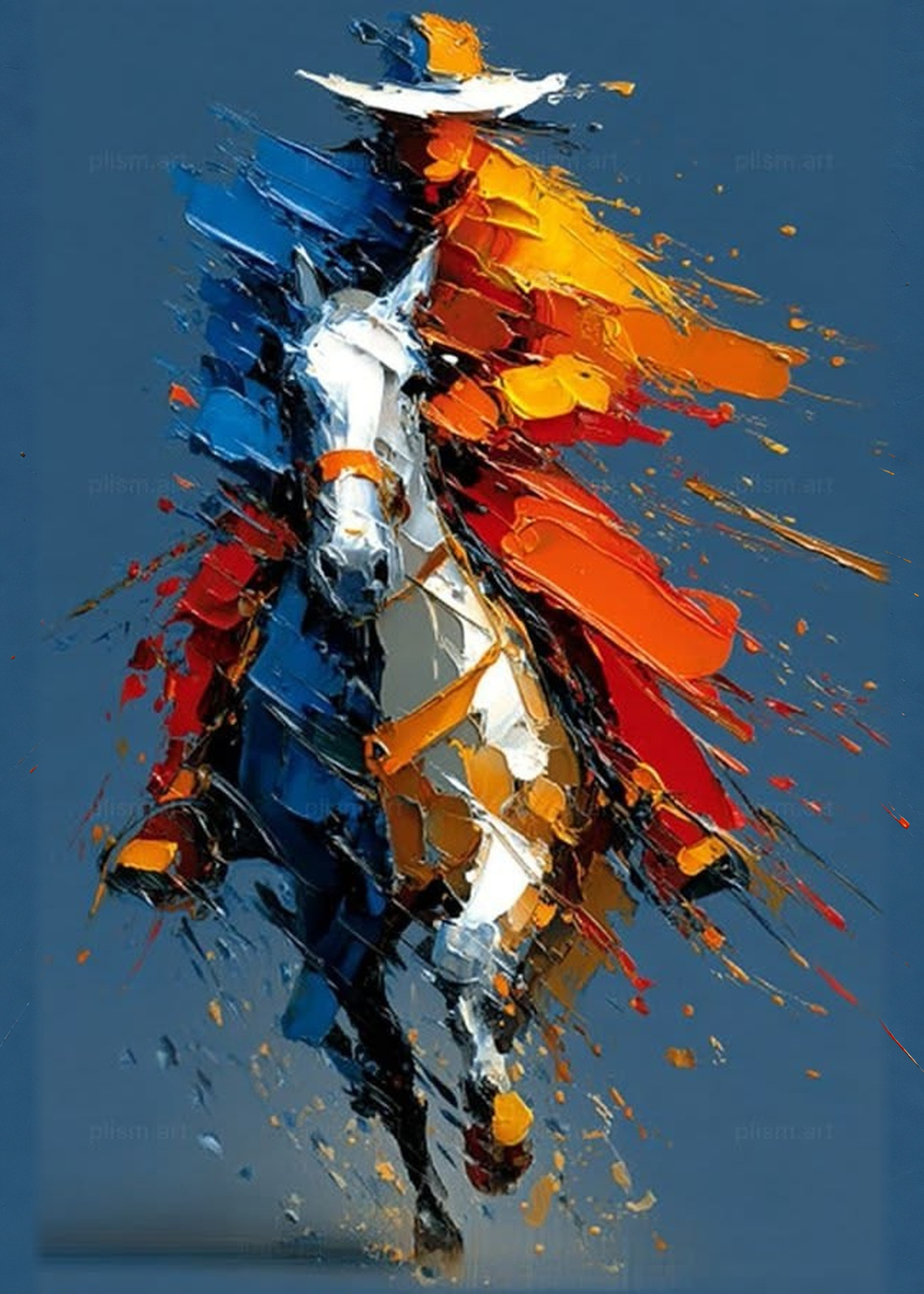Kızıl Süvari — Modern Sanat cam tablo