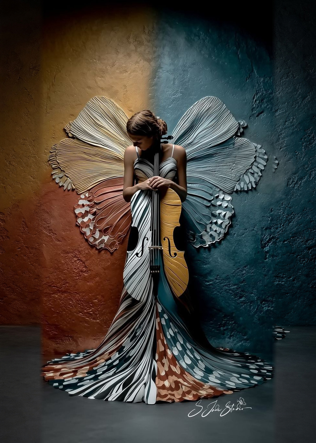 Müziğin Ruhu — Modern Sanat cam tablo