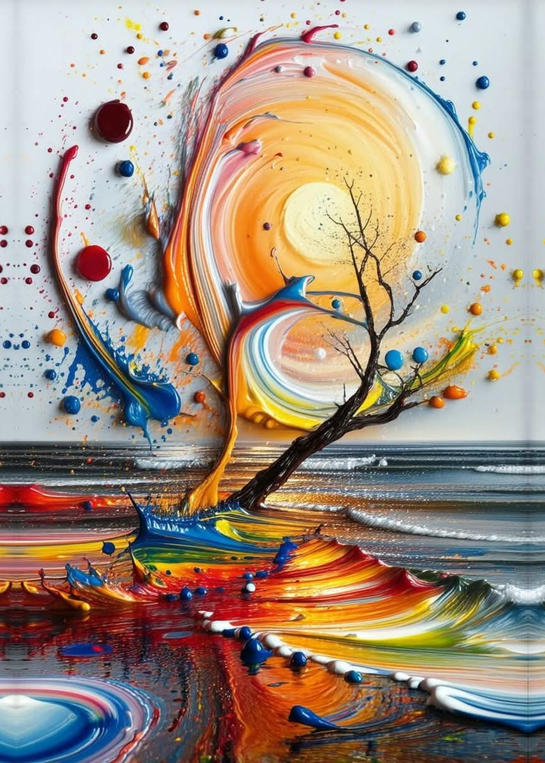 Renk Girdabı — Modern Sanat cam tablo