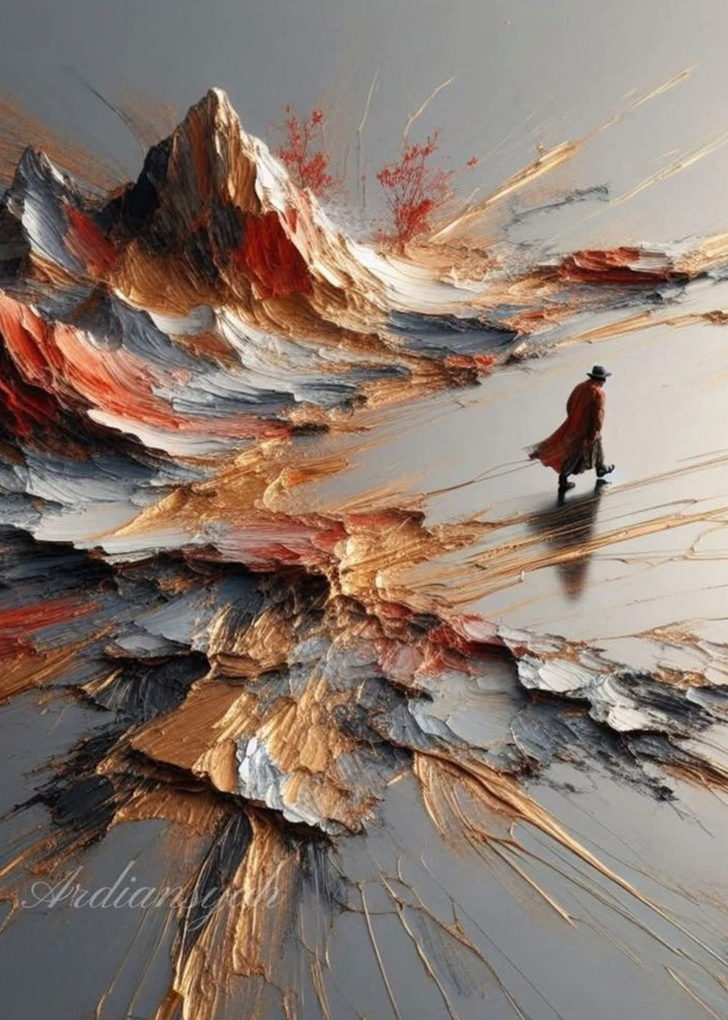 Zirveye Doğru — Modern Sanat cam tablo