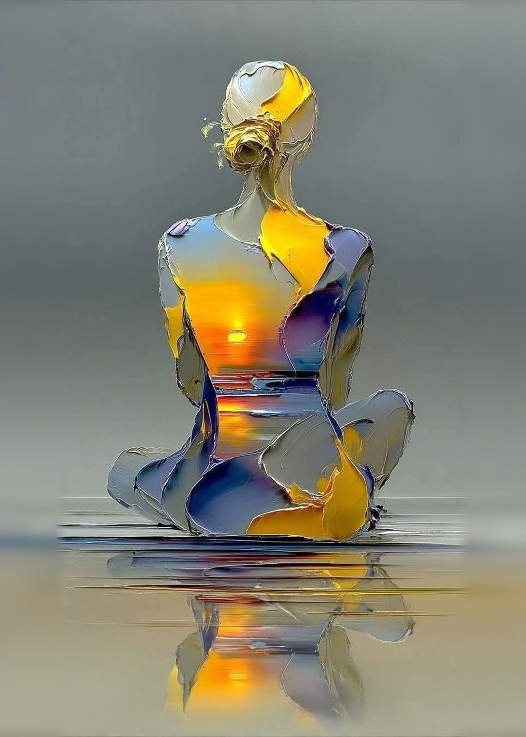 İçsel Güneş — Modern Sanat cam tablo