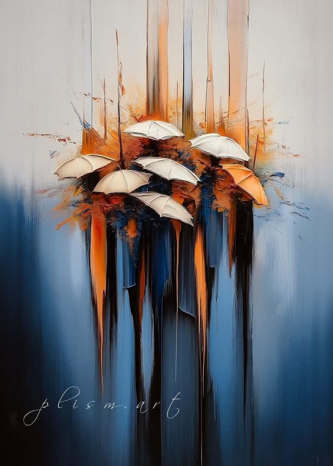 Yağmur Altında — Modern Sanat cam tablo