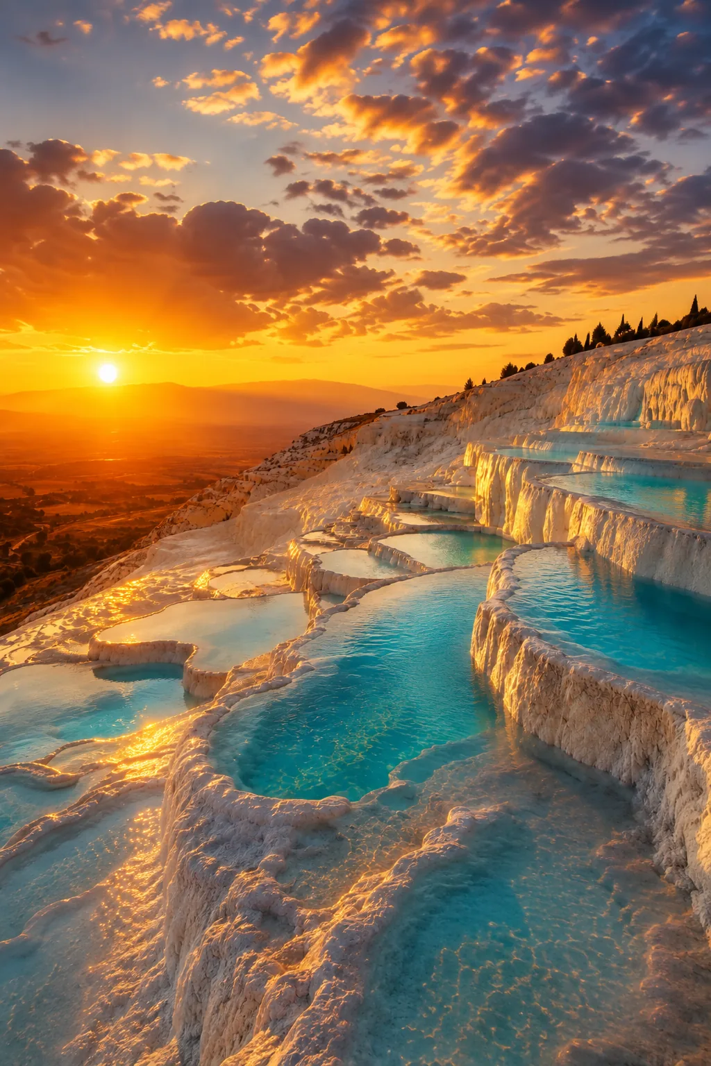 Pamukkale’de Işık Terasları — Kültür & Miras cam tablo