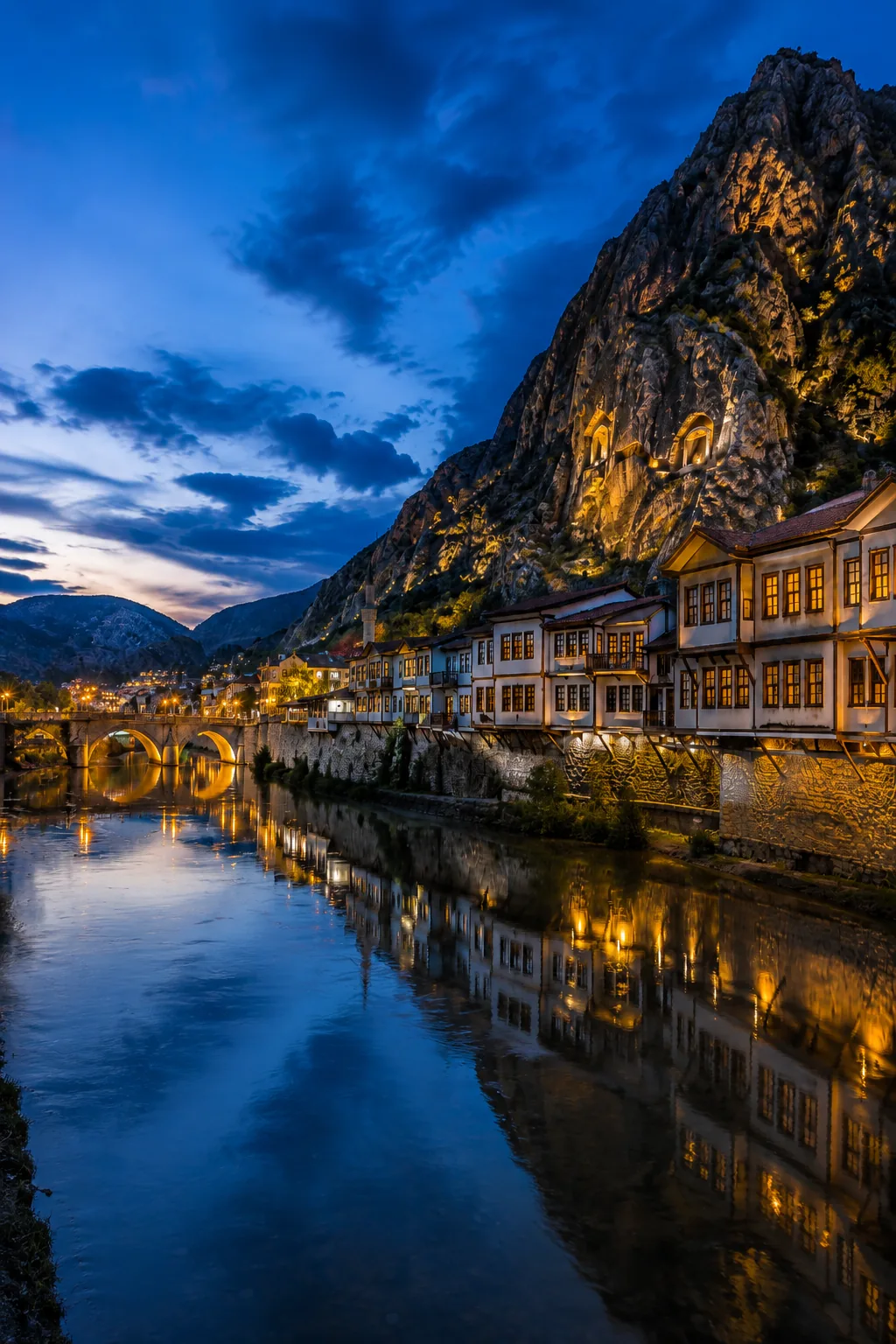 Yeşilırmak’ta Amasya Gecesi — Kültür & Miras cam tablo