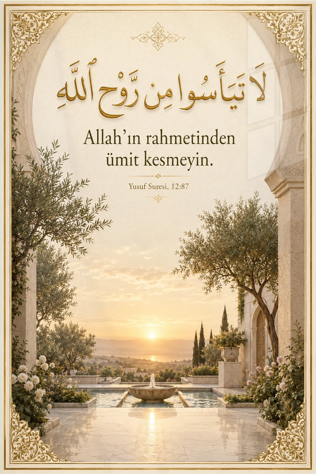 Rahmetten Ümit Kesmeyin — Maneviyat cam tablo
