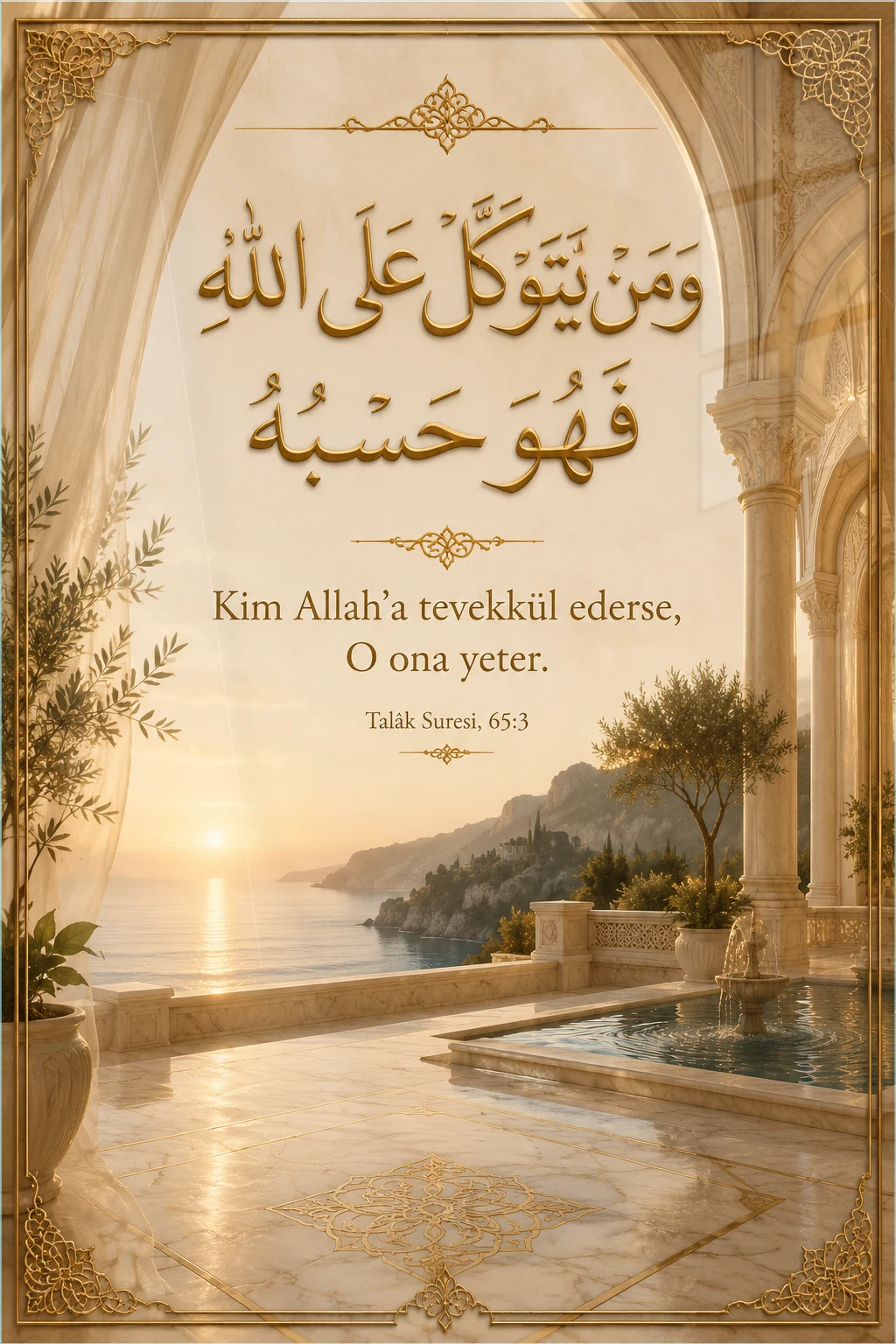 Tevekkül Edene O Yeter — Maneviyat cam tablo