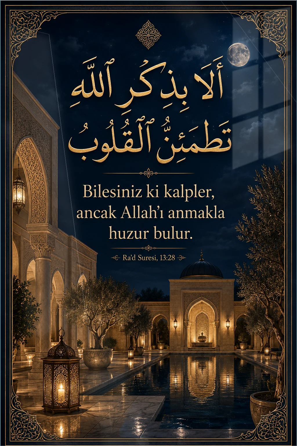 Zikirle Huzur — Maneviyat cam tablo