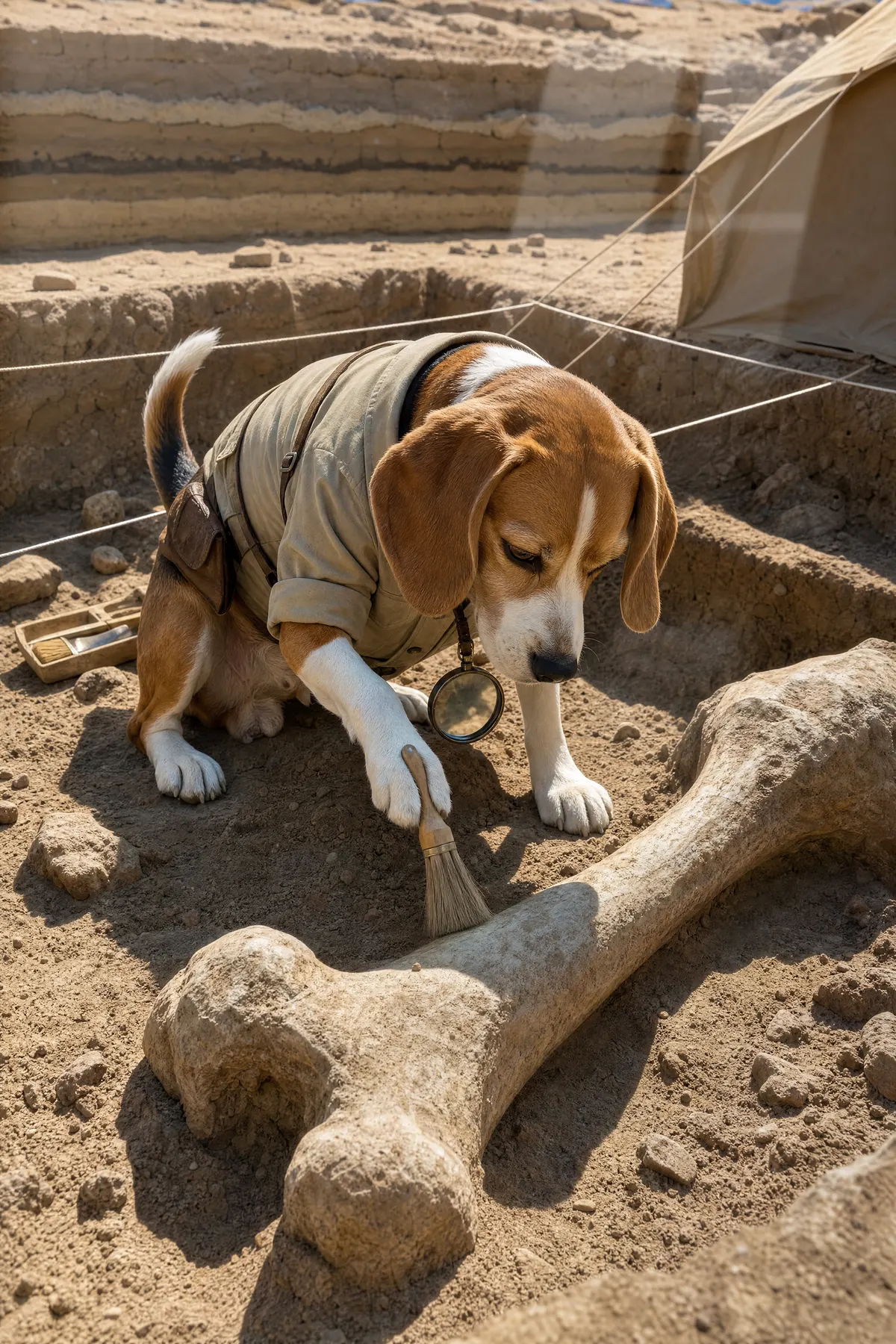 Arkeolog Köpek — Eğlenceli cam tablo