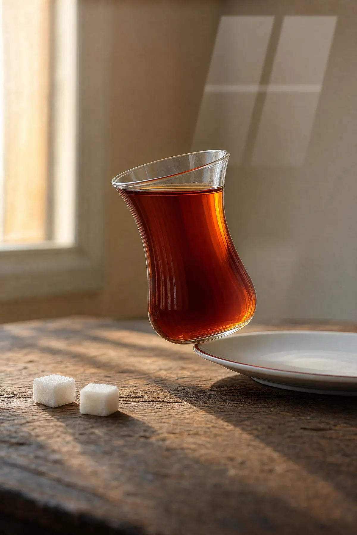 Dengeci Çay Bardağı — Eğlenceli cam tablo