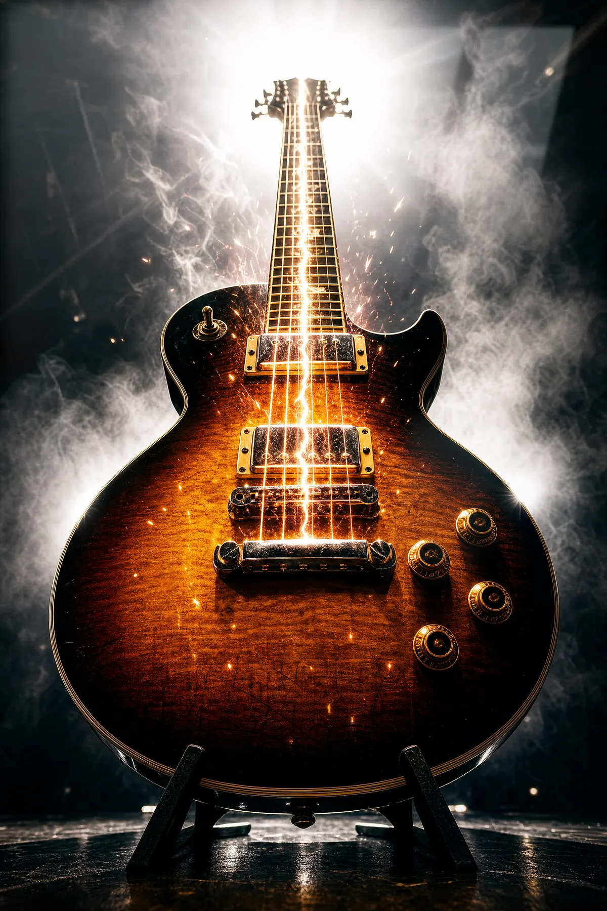Alev Alan Gitar — Eğlenceli cam tablo