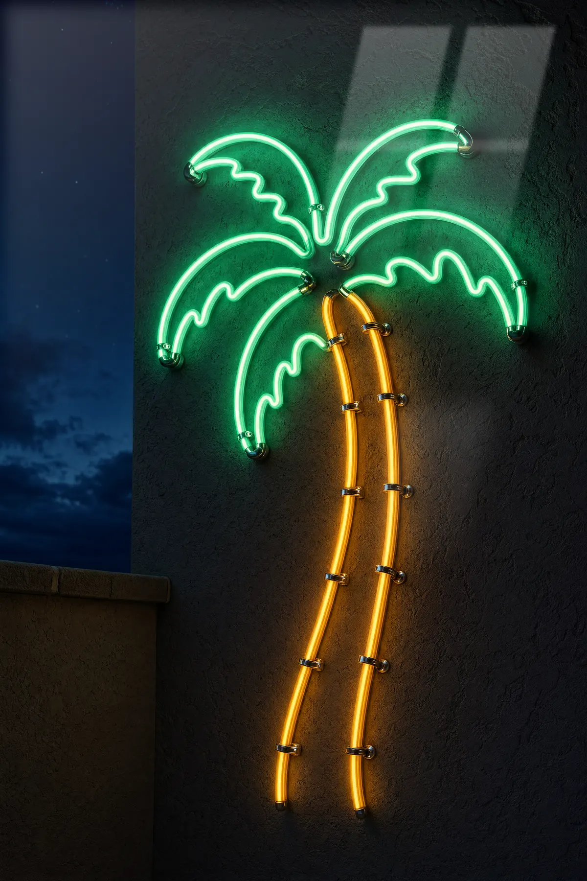 Neon Palmiye — Eğlenceli cam tablo