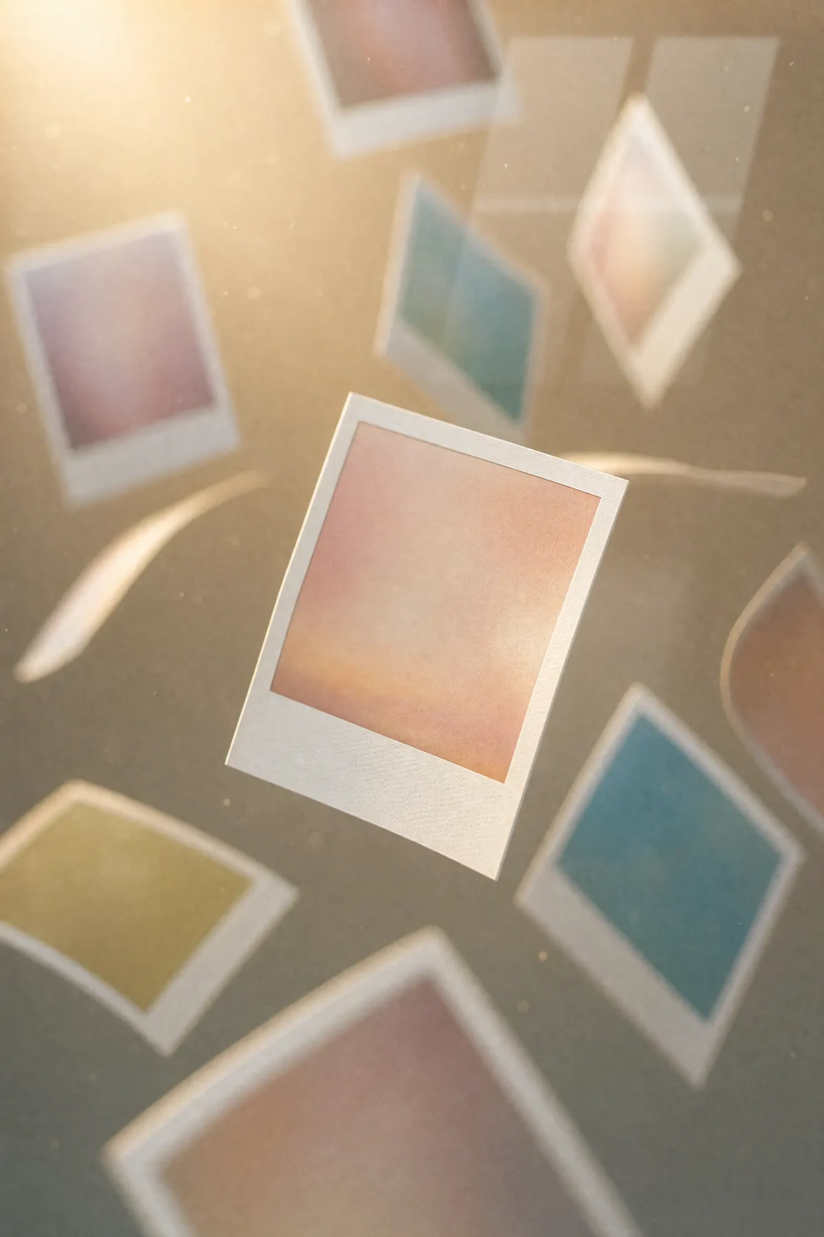 Düşen Polaroidler — Eğlenceli cam tablo