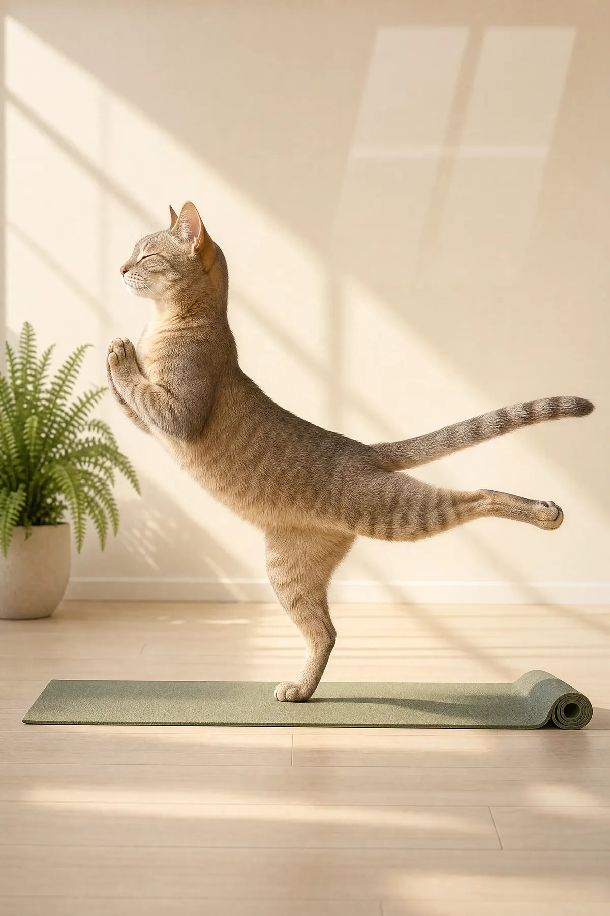 Yogacı Kedi — Eğlenceli cam tablo
