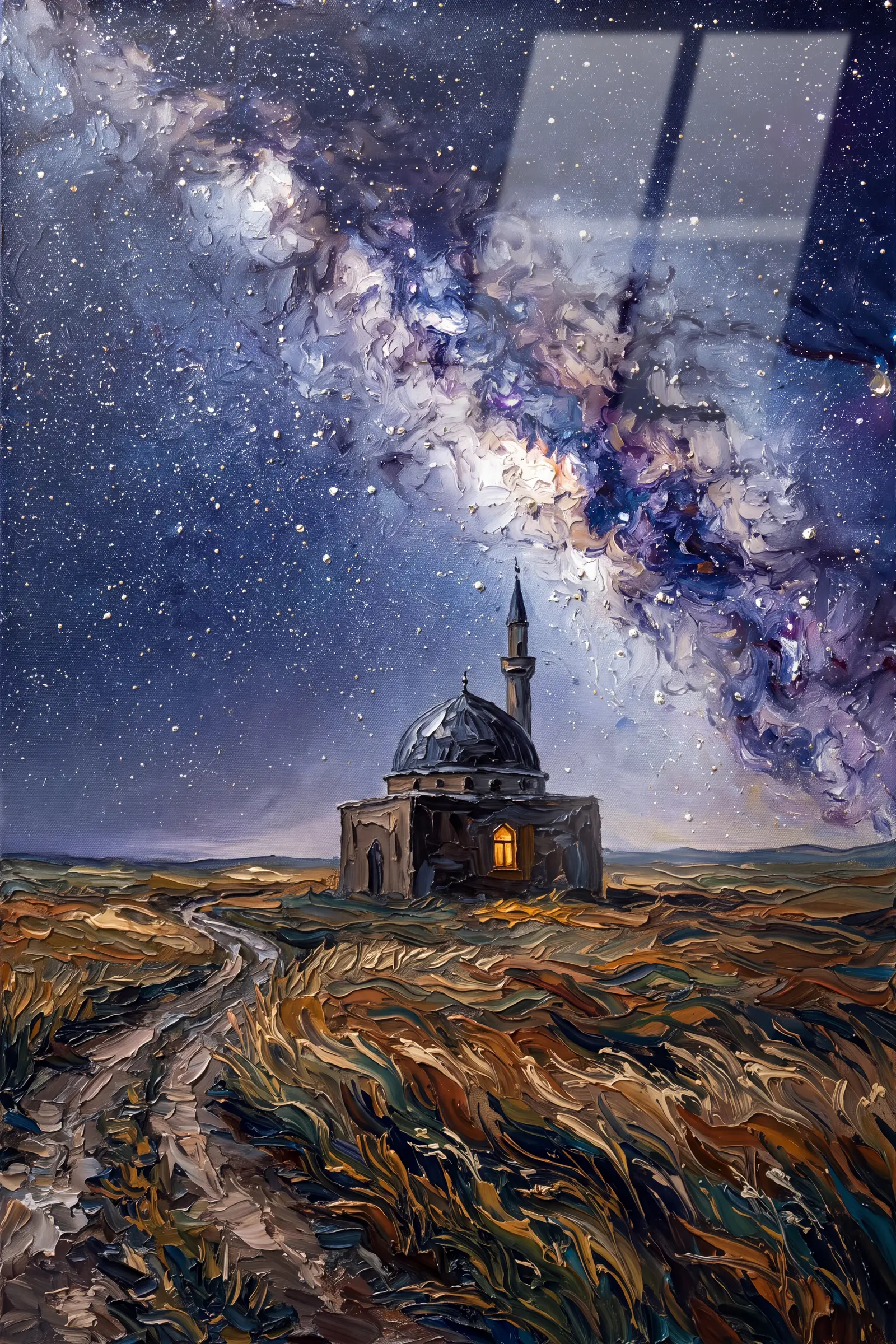 Bozkırda Samanyolu — Maneviyat cam tablo