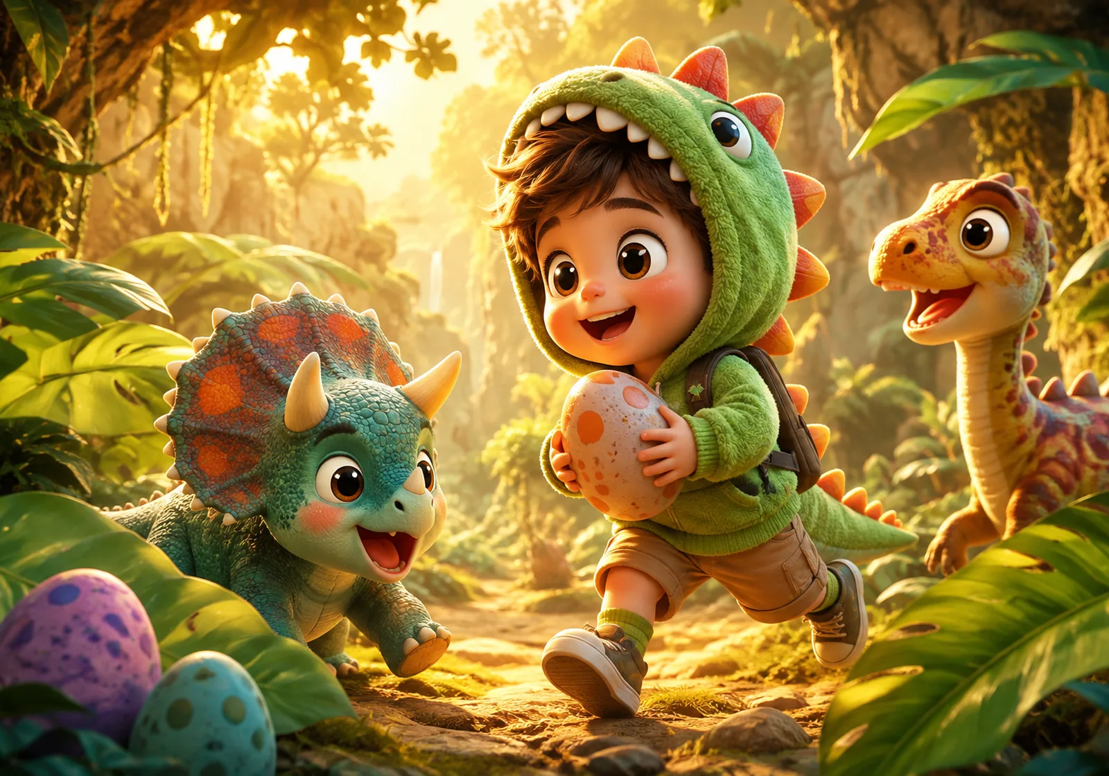 Dinozorlar Adasında İlk Keşif — Kids by Hi Mom cam tablo