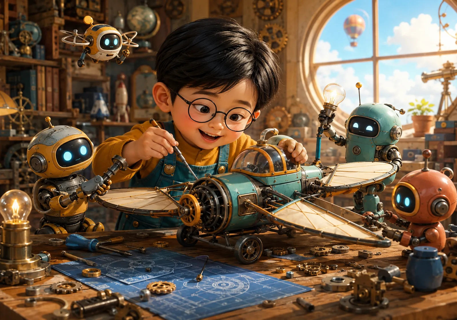 Robotik Atölyede Uçan Makine — Kids by Hi Mom cam tablo