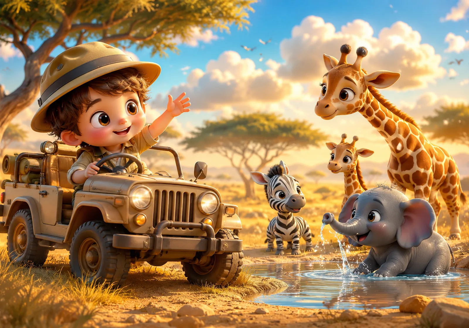 Safari Jeepiyle Vahşi Doğa Turu — Kids by Hi Mom cam tablo
