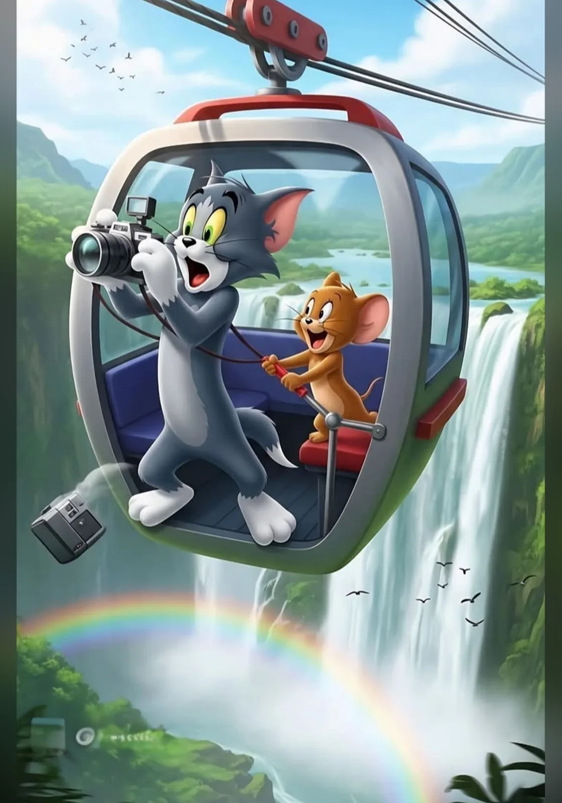 Gökyüzünde Tom ve Jerry Yolculuğu — Kids by Hi Mom cam tablo