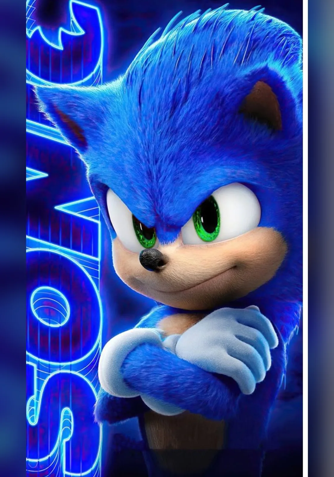 Neon Işıklarında Sonic — Kids by Hi Mom cam tablo
