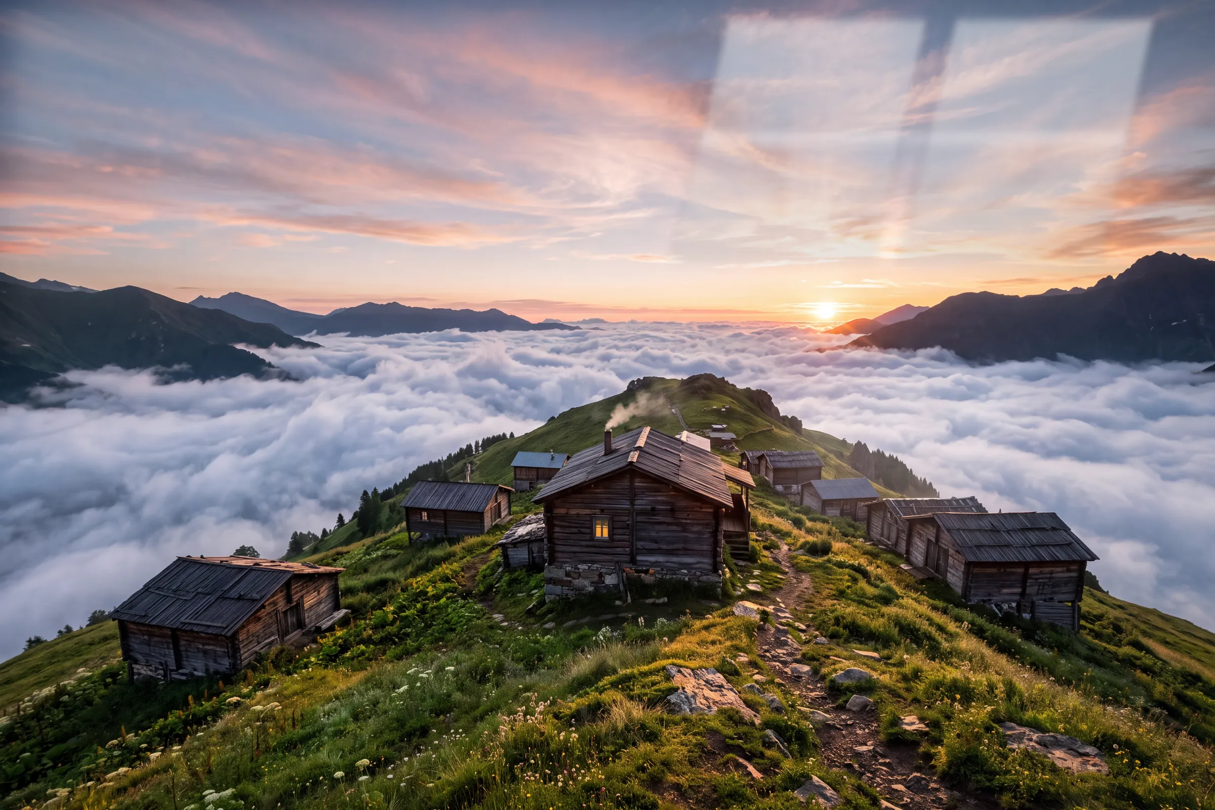 Bulutların Üstünde Yayla — Kültür & Miras cam tablo