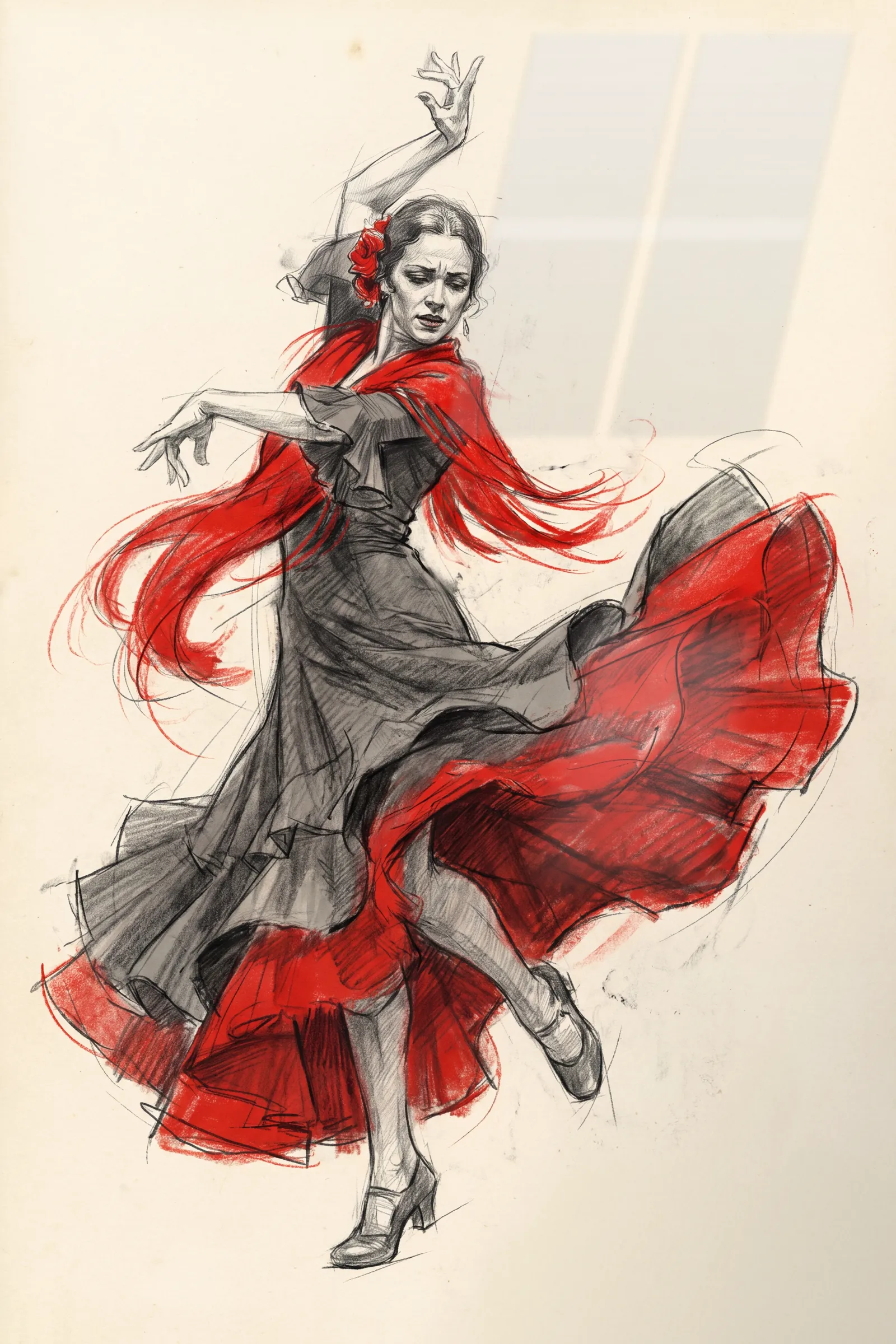 Kızıl Flamenko — VV Studio cam tablo