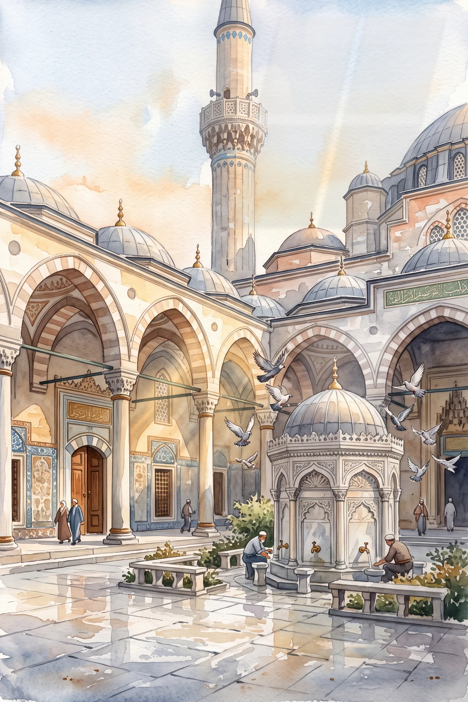 Avlu Sabahı — VV Studio cam tablo