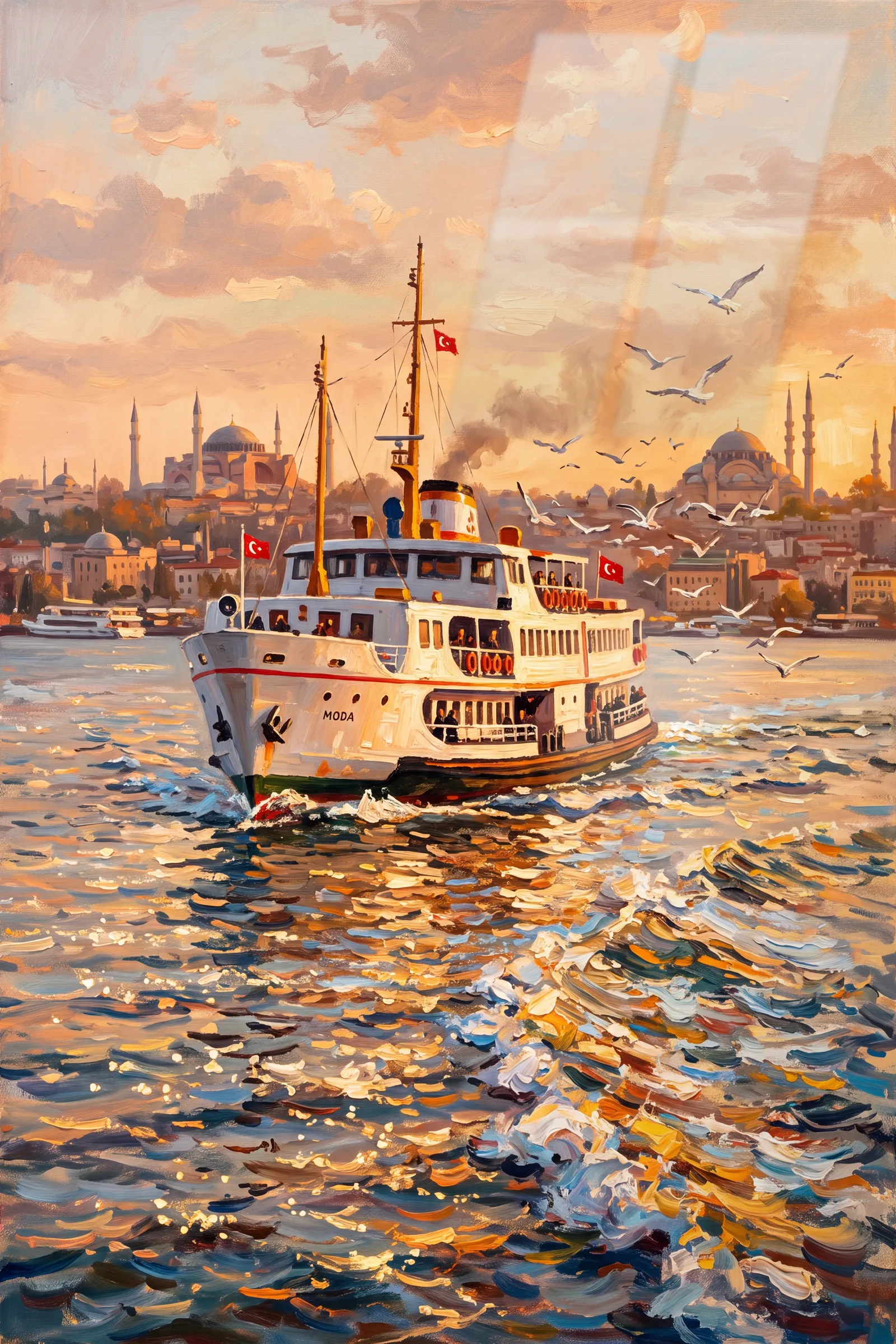 Kadıköy Vapuru — VV Studio cam tablo