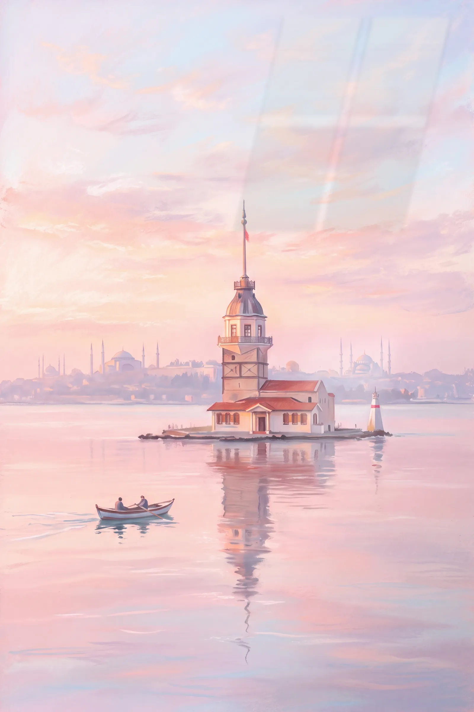 Kız Kulesi Şafağı — VV Studio cam tablo