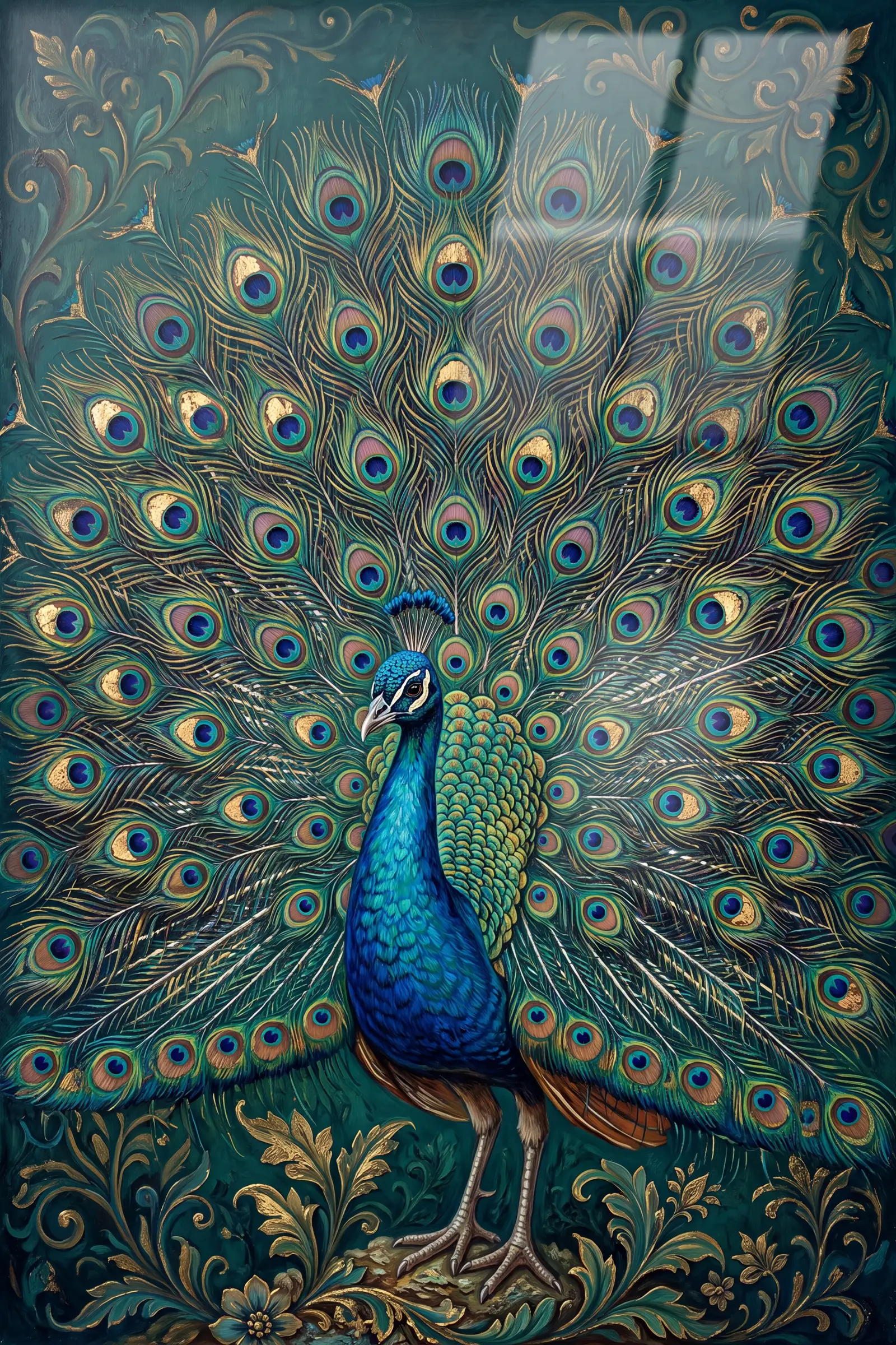 Tavus Kuşu — VV Studio cam tablo