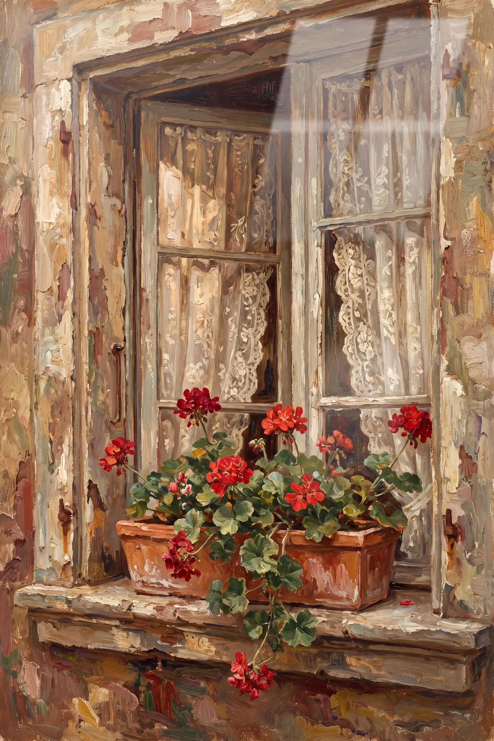 Sardunyalı Pencere — VV Studio cam tablo