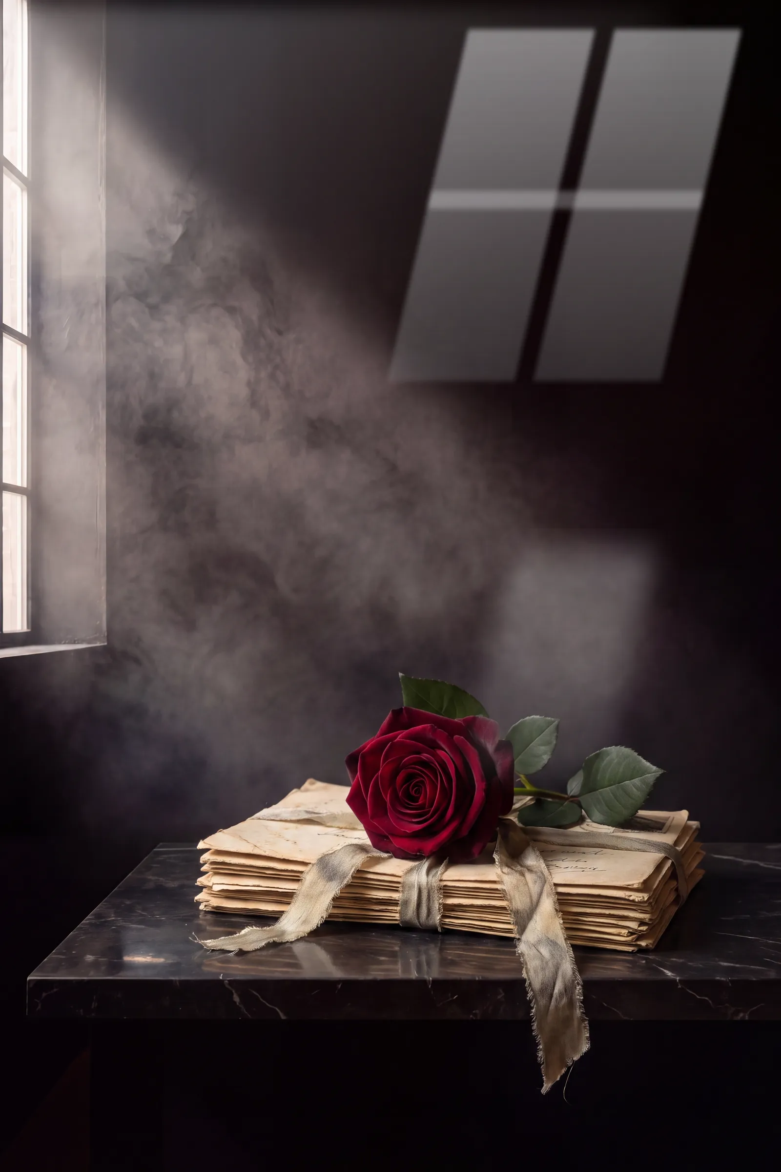 Gül ve Mektuplar — VV Studio cam tablo