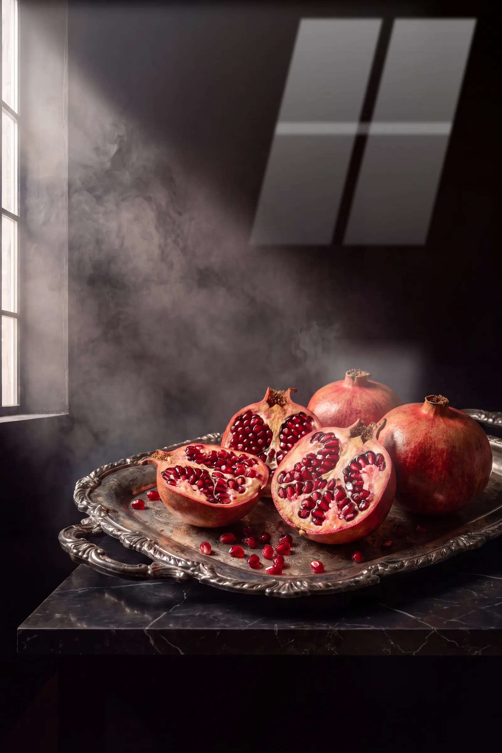 Nar ve Gümüş — VV Studio cam tablo