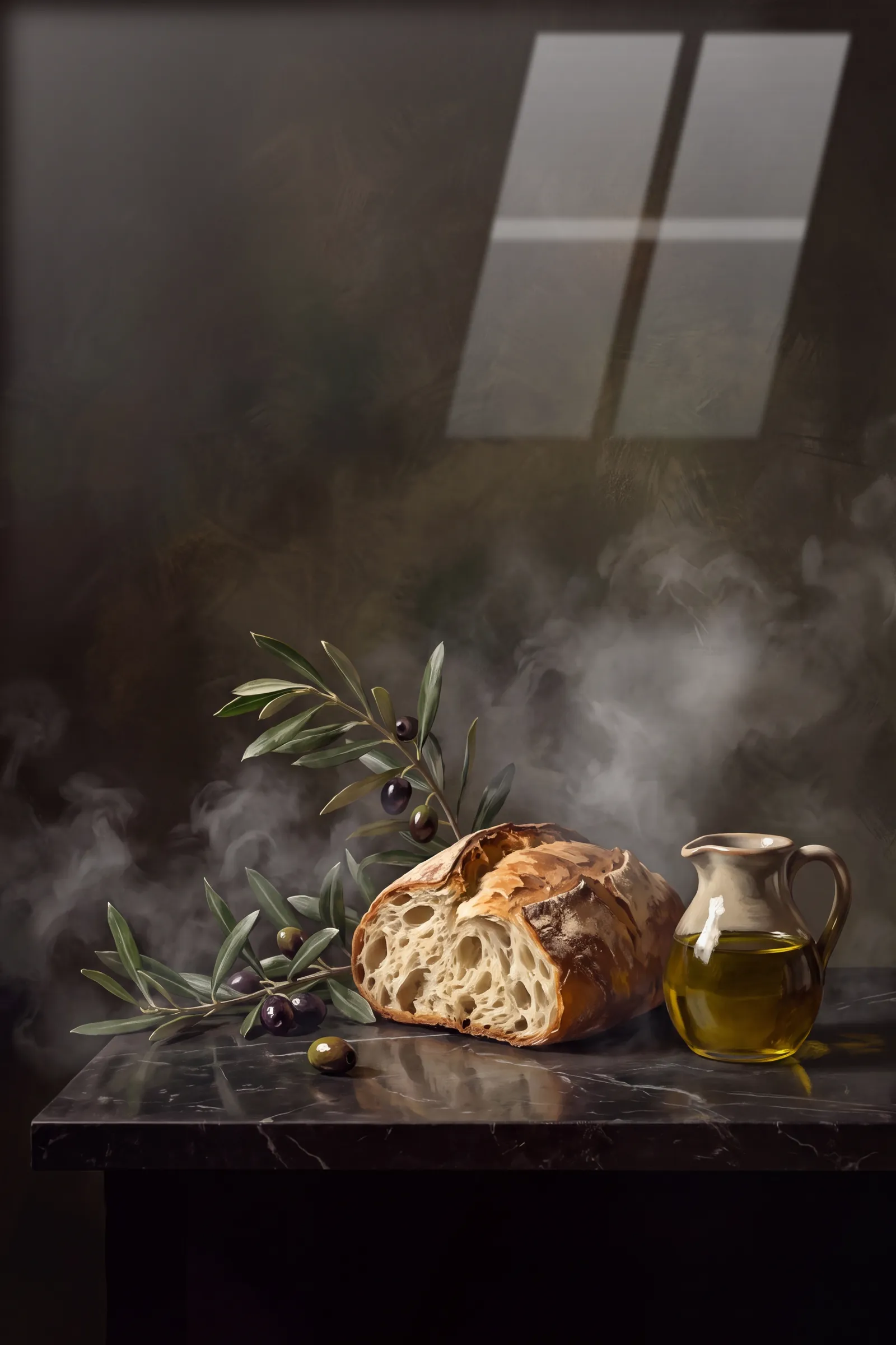 Zeytin ve Ekmek — VV Studio cam tablo